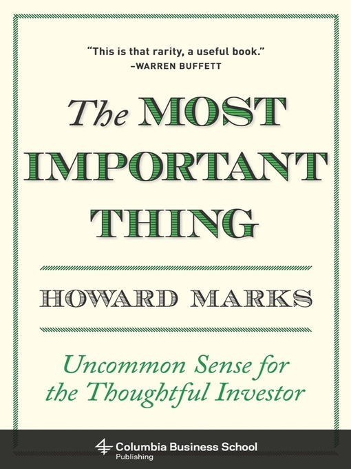 Title details for The Most Important Thing by Howard Marks - Available